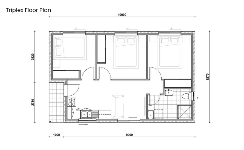 The Triplex floor plan